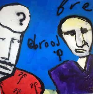 Herman Brood - schilderij, Free Record Fame, 190 x 190 cm + HB-M Certificaat, TOPWERK verkocht voor € 4500!
