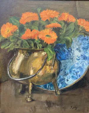 Joop Smits - Stilleven met oranje anjers kopen? Bied vanaf 39!