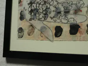 Caroline Serton - Gemengde techniek , ingelijst , Zaaihand I Texel - 2006 kopen? Bied vanaf 50!