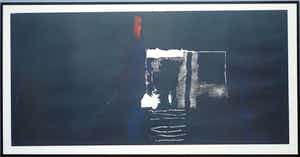 Guillaume Le Roy - Compositie zwart en rood-Barth lijst- Zeer groot! / Handgesign. / kleine oplage verkocht voor € 315!