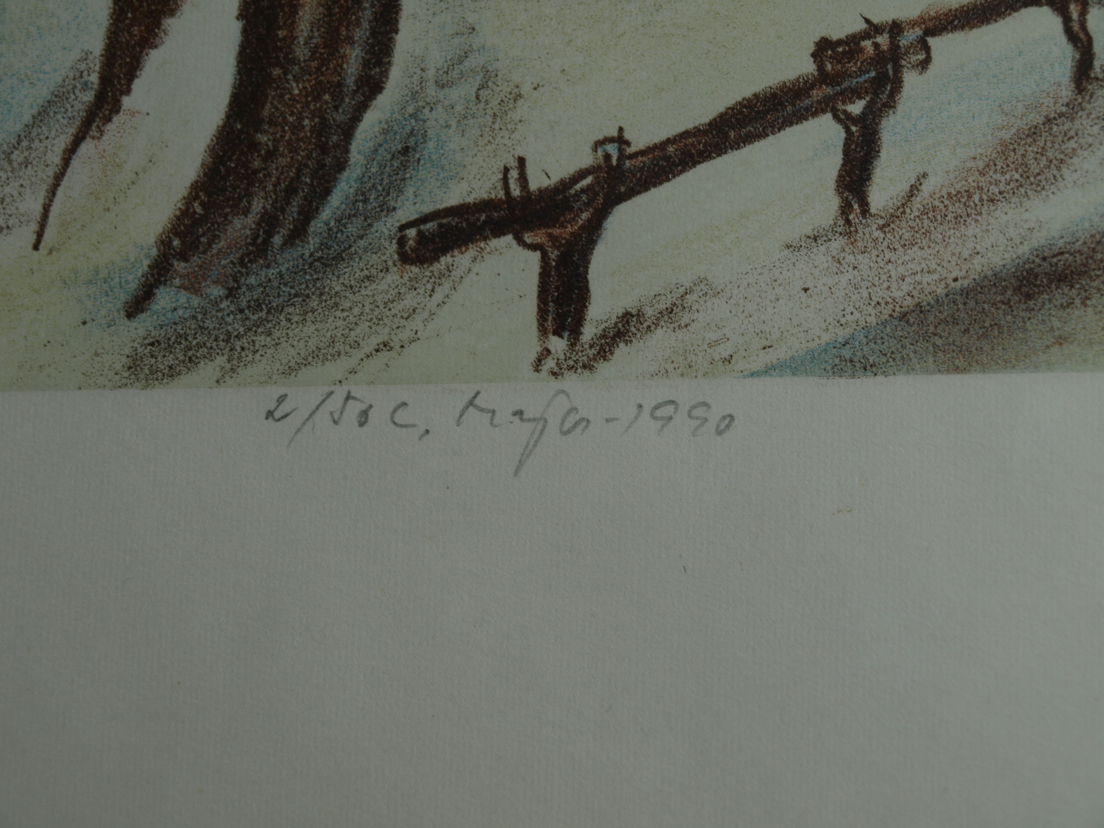 Luděk Majer - Litho, Winterlandschap 2 – gesigneerd & ingelijst – nr 2/50 - 1990 kopen? Bied vanaf 1!