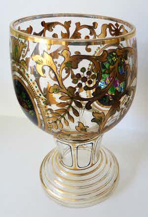 Julius Muhlhaus - Bokaal Boheems Glas verkocht voor € 45!