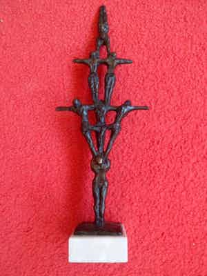 John Bier - De acrobaten trapeze-groot beeld. verkocht voor € 129!