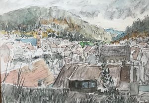 Willem Fekken - C4925-1, Dorp in bergdal kopen? Bied vanaf 100!