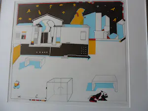 Huibert van Dorp - Zeefdruk, titel, Paviljoen. kopen? Bied vanaf 40!