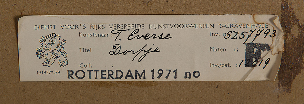 Dook Everse - Dorpje (Kral.Veer) - Aquarel op papier - gesigneerd r.o. - BKR Rotterdam, 1977 kopen? Bied vanaf 10!