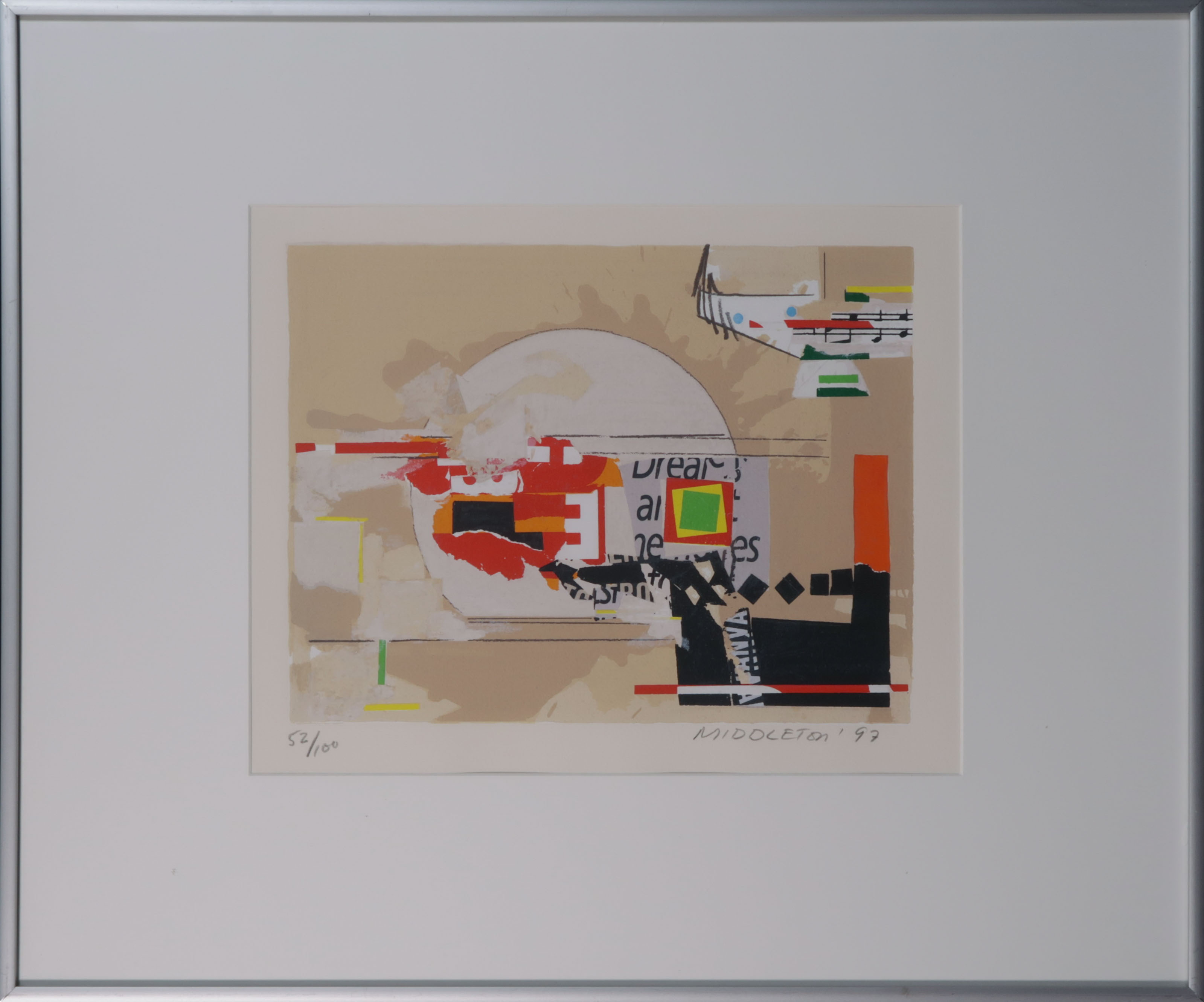 Sam Middleton - Zeefdruk, Composition I - Ingelijst verkocht voor € 35!