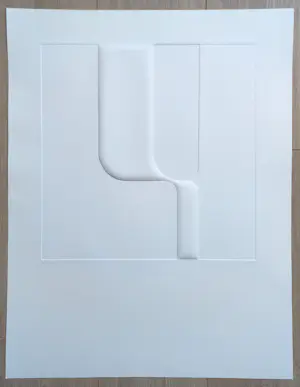 Harry van Kuyk - Geometrische compositie, reliëfdruk kopen? Bied vanaf 195!