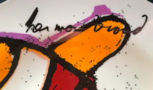 Herman Brood - Keramiek bord: Vliegtuig kopen? Bied vanaf 75!