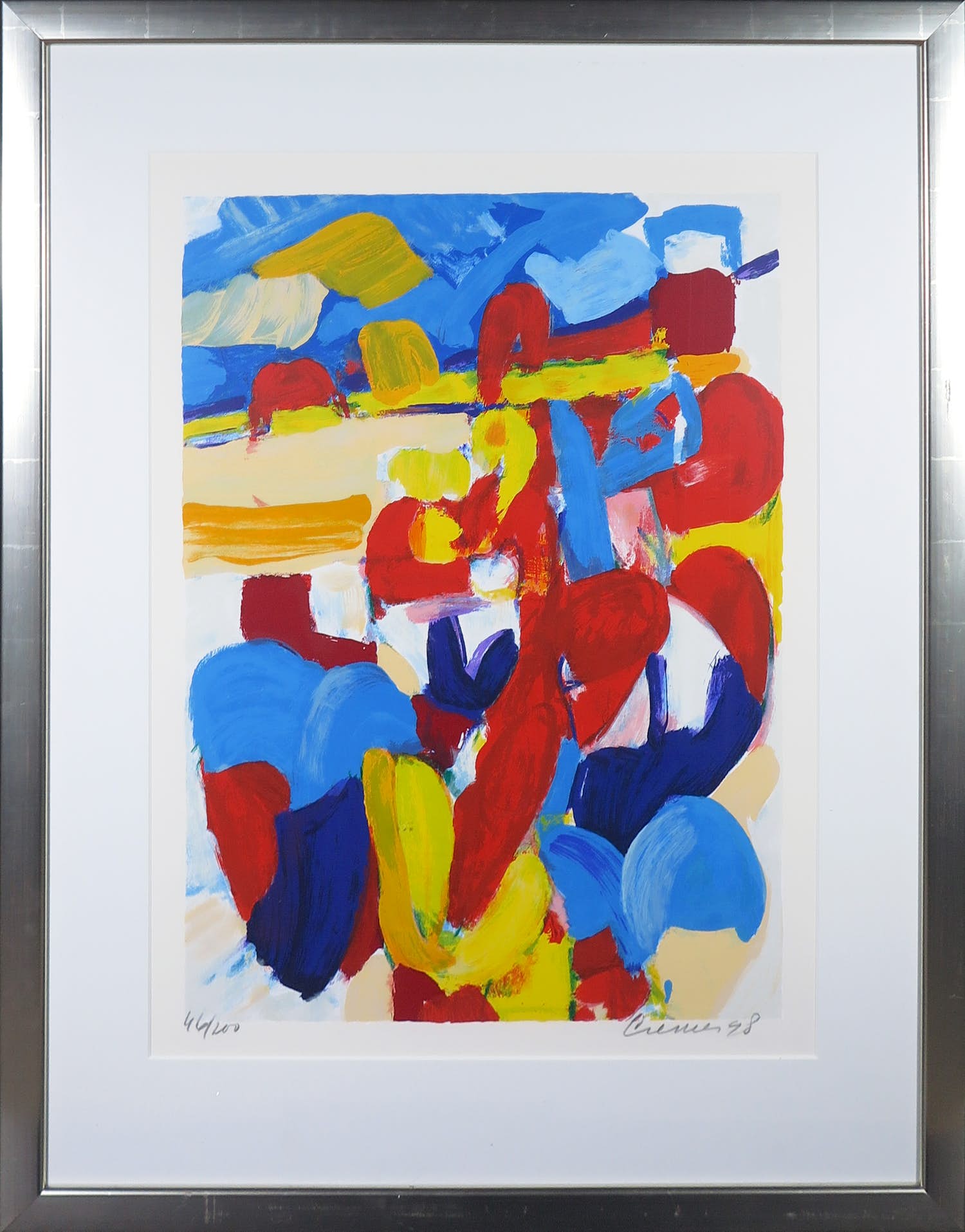 Jan Cremer - Zeefdruk, Tulpenveld - Ingelijst (Groot) verkocht voor € 150!