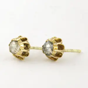 14k geel gouden solitair oorknoppen bezet met roos geslepen diamant tot. 0,40ct kaufen? Bieten Sie von 350!