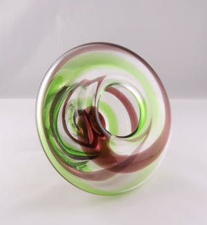Gerard Thomassen - Glas, serica vaas met kleurslingers voor Royal Leerdam kopen? Bied vanaf 1!