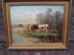 Piet Bouter - Landschap met koeien kopen? Bied vanaf 100!
