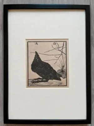 Jan Mankes - Originele Heliogravure Kleine Kraai omhoog Kijkend naar Mugje 1923 kopen? Bied vanaf 185!
