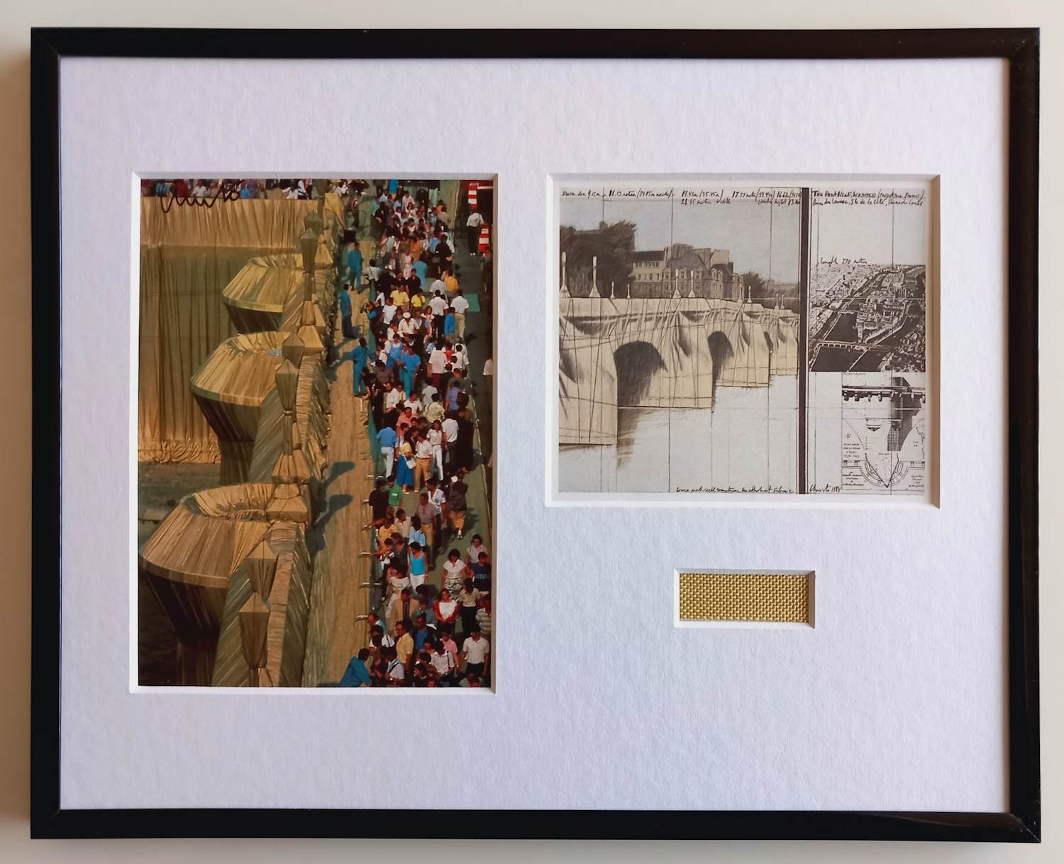 Christo - The Pont Neuf wrapped ingelijst – artcards + fabric verkocht voor € 350!