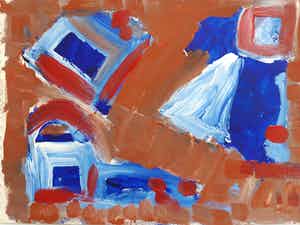 Wim Izaks - Gemengde techniek op stevig papier - Gesigneerd !!! verkocht voor € 90!