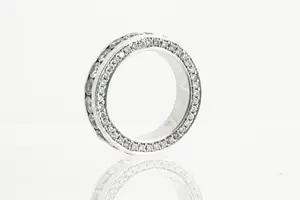 85 -Exclusieve 14 krt witgoud & diamant "dubbele" alliance ring - 3ct briljant!! kopen? Bied vanaf 1470!