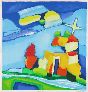 Saskia Bremer - Zeefdruk, Jeruzalem Castle - Ingelijst kopen? Bied vanaf 1!