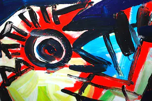 Jacob Kanbier - groot ingelijst schilderij, acryl op linnen / spieraam kopen? Bied vanaf 180!