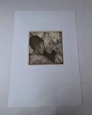 Willem van den Berg - karakteristieke WvdB lithografie "Urker Vissermannen" potloodgesigneerd kopen? Bied vanaf 34!