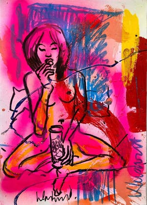 Peter Klashorst - Gemengde techniek - Handgesigneerd !!! kopen? Bied vanaf 100!