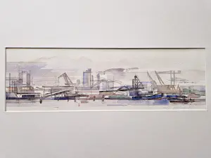 Christian Laret - Aquarel op papier "Mercuriushaven Amsterdam" - gesigneerd - ZGAN kopen? Bied vanaf 35!