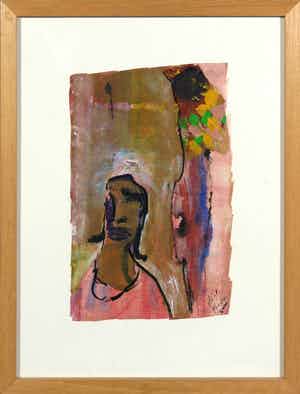 Ilene Themen - Gemengde techniek op papier, Figuur verkocht voor € 50!