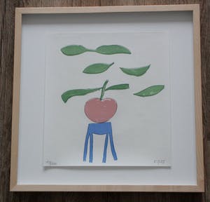 Klaas Gubbels - litho: Het houten bankje - 2007 (prachtige houten lijst) kopen? Bied vanaf 225!