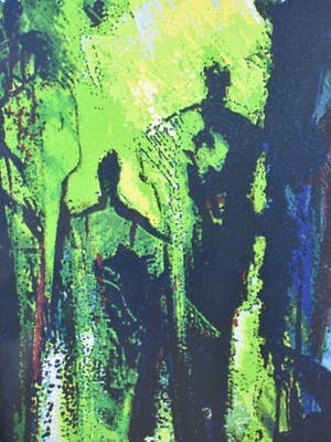 Mattie Schilders - Samenwerken - Twee zeefdrukken - Ingelijst - Groot kopen? Bied vanaf 50!