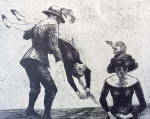 Marijke de Wit - 3 figuren, ets verkocht voor € 35!