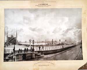 Johan Georg Hameter - Willemsbrug over de Maas te Rotterdam. verkocht voor € 150!