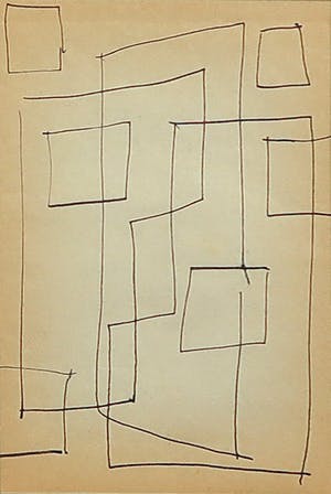 Siep van den Berg - Lot van drie inkttekeningen, Abstracte compositie - Ingelijst kopen? Bied vanaf 35!