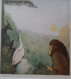 Constant - Constant, ingelijste ets/aquatint: Orpheus met dieren NU LAGE STARTPRIJS! kopen? Bied vanaf 475!