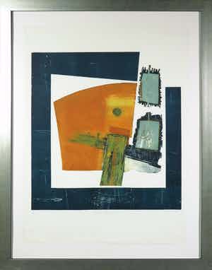 Peter Wray - Kleurenets, Asymmetric balance no. 1 - Ingelijst verkocht voor € 1!
