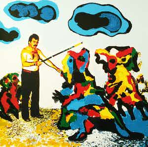 Karel Appel - Kleurenzeefdruk DE TOVENAAR Handgesigneerd. verkocht voor € 275!