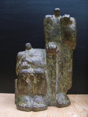 Brons (Onbekend) - Zeer bijzonder zwaar bronzen beeld. kopen? Bied vanaf 750!