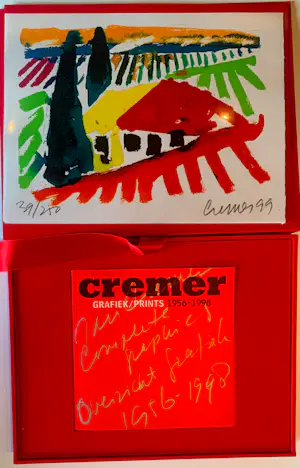 Jan Cremer - Cassette met 1 zeefdruk en het boek Grafiek/Prints 1956-1998 kopen? Bied vanaf 150!