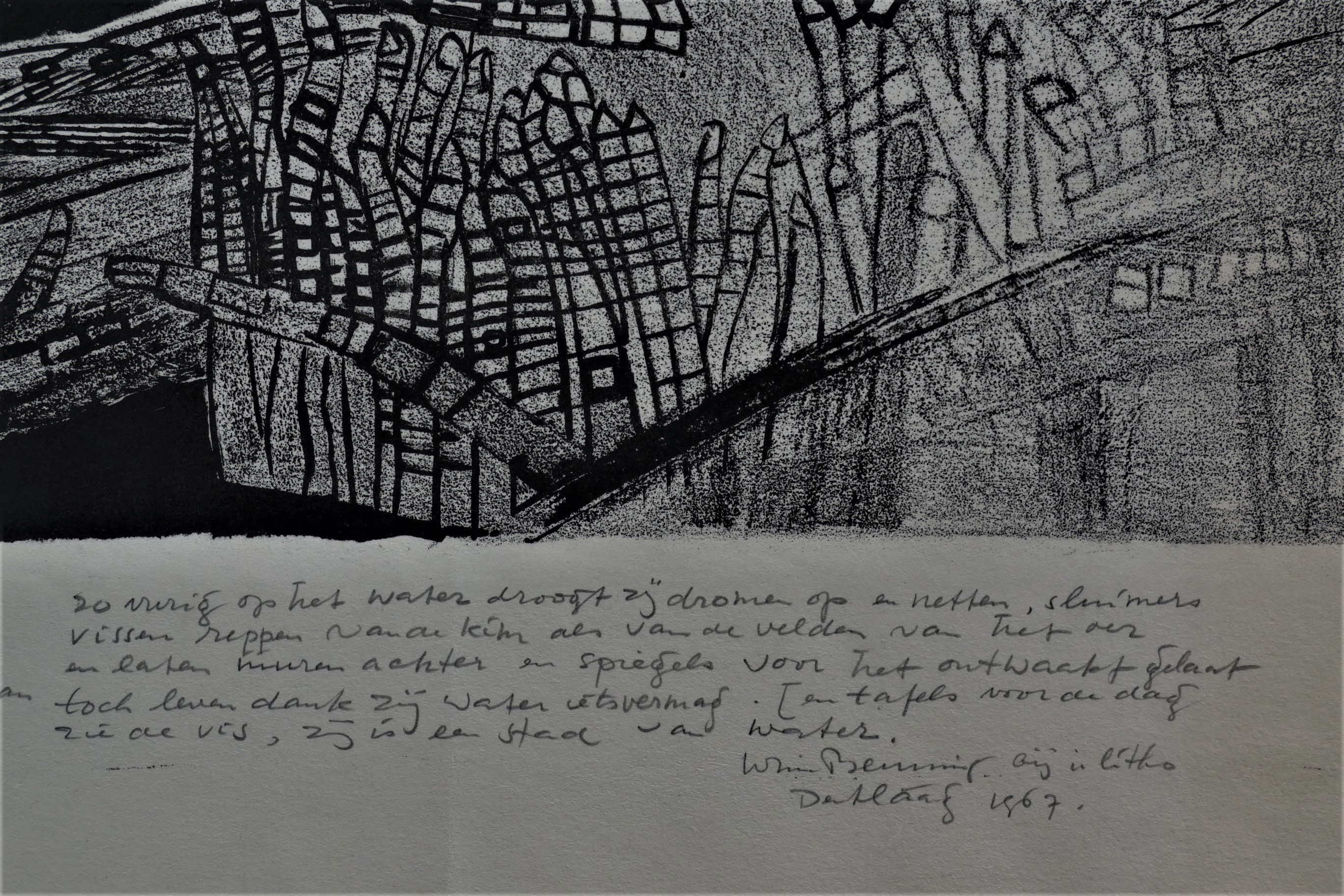 Wim Beuning - Litho met gedicht kopen? Bied vanaf 25!