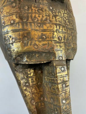 Makonde - 210866 - Tribal used African Markha and brass face - Mali. kopen? Bied vanaf 45!