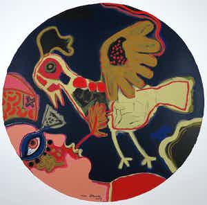 Corneille - Zeefdruk, Libre oiseau verkocht voor € 180!