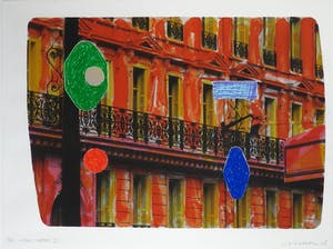 Jelis van Dolderen - Zeefdruk, Paris Facade II - Ingelijst kopen? Bied vanaf 1!