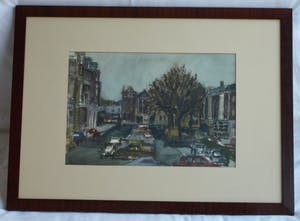 Dineke van Tongeren - Gouache , Stadsgezicht – gesigneerd & ingelijst – 1972 kopen? Bied vanaf 40!