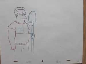 Matt Groening - originele productietekening The Simpsons, ingelijst + Certificaat kopen? Bied vanaf 75!