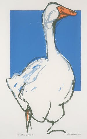 Ellen Meuwese - Zeefdruk, Gans - Ingelijst kopen? Bied vanaf 1!