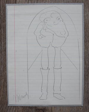 Samuel Jessurun de Mesquita - potloodtekening: man met lange benen kopen? Bied vanaf 149!
