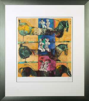 Astrid Engels - Litho, Expectations - Ingelijst verkocht voor € 50!