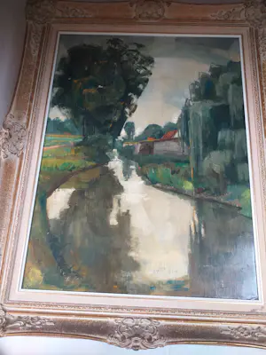 Jan Gregoire - Indrukwekkend, echt nederlands, landschap met imposante treurwilg kopen? Bied vanaf 260!