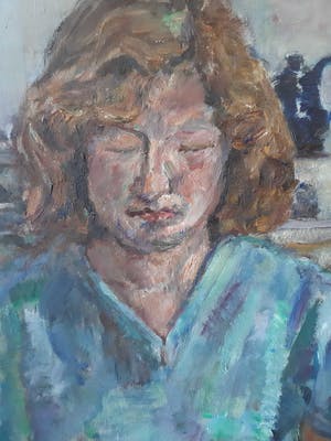 Josef Santen - Portret van een lezende dame kopen? Bied vanaf 40!