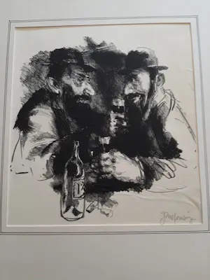 Buy Jan Mensinga - Litho, scènes uit het caféleven? Bid from 35!
