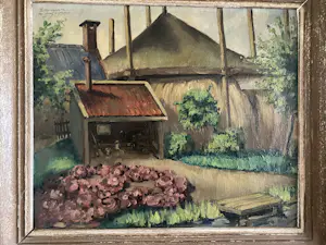 Edmond Wingen - Boerderij, hooiberg, boenhok met stoepje, hortensia kaufen? Bieten Sie von 250!